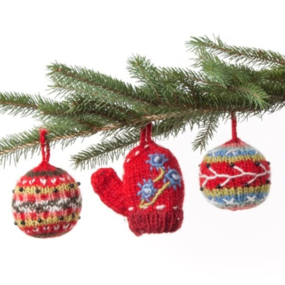 Juletre "Christmas Tree" Handcrafted wool knit ornaments (6) - Picture 2 of 3